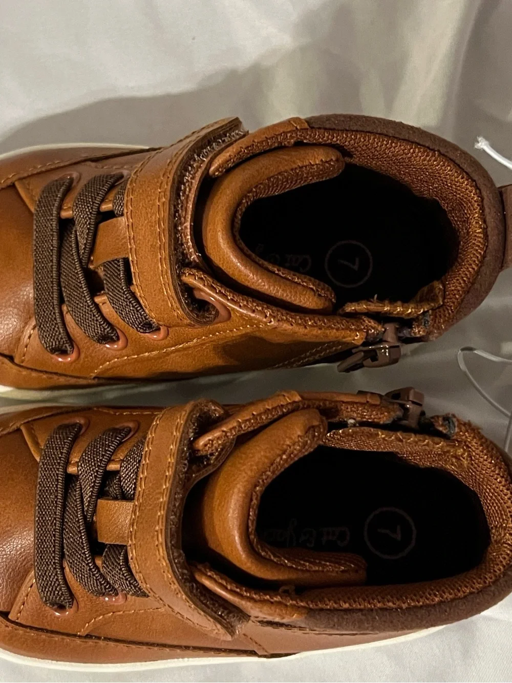 Cat & Jack Brown High-Top Sneakers with White Sole